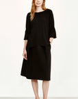 Solid Vis Blouse with Butterfly Sleeves