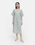 Asia Unikko Gravyyri Cotton Poplin Short Sleeve Dress