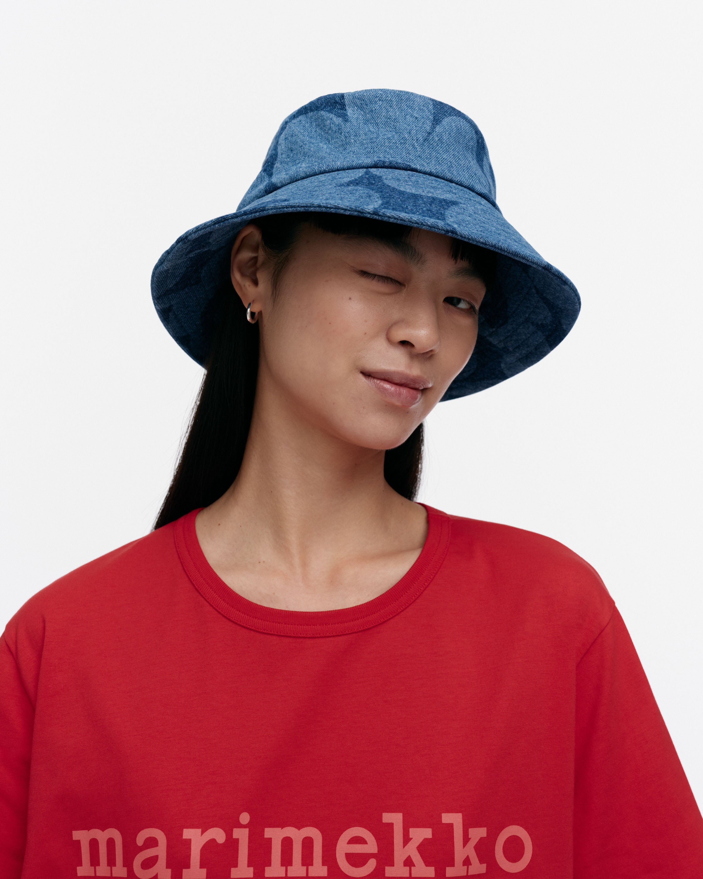 [にしー]marimekko Unikko Kioski バケットハット MARIDENIM PAKETTI UNIKKO KIOSKI HAT | MARIMEKKO