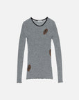 Polkka Tumma Wool Rib Slim Long Sleeve Top 64cm