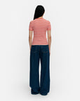 Kioski Kukkea Tasaraita Unikko Rib Slim Short Sleeve Top 55cm