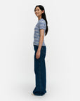 Kioski Kukkea Tasaraita Unikko Rib Slim Short Sleeve Top 55cm