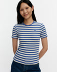 Kioski Kukkea Tasaraita Unikko Rib Slim Short Sleeve Top 55cm