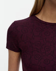 Suunta Outline Unikko Rib Slim Short Sleeve Top 57cm