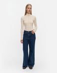 Solmia Iso Ruutu Turtleneck Long Sleeve Top 57cm
