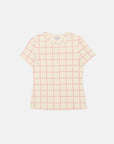 Suunta Iso Ruutu Rib Slim Short Sleeve Top 57cm