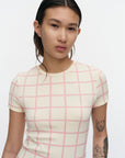 Suunta Iso Ruutu Rib Slim Short Sleeve Top 57cm