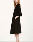 Solid Vis Blouse with Butterfly Sleeves