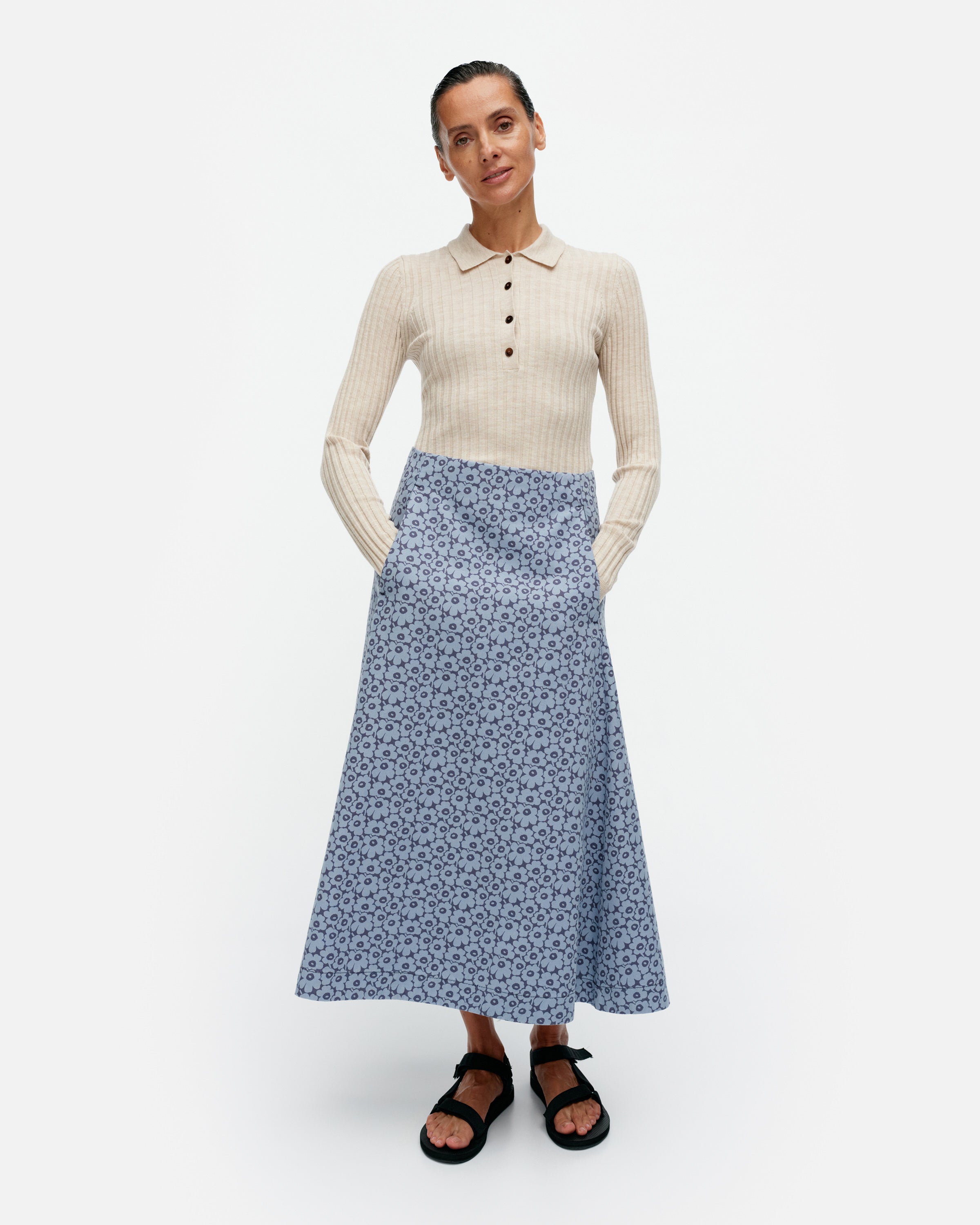 Unikko Cotton A-Line Skirt 82cm