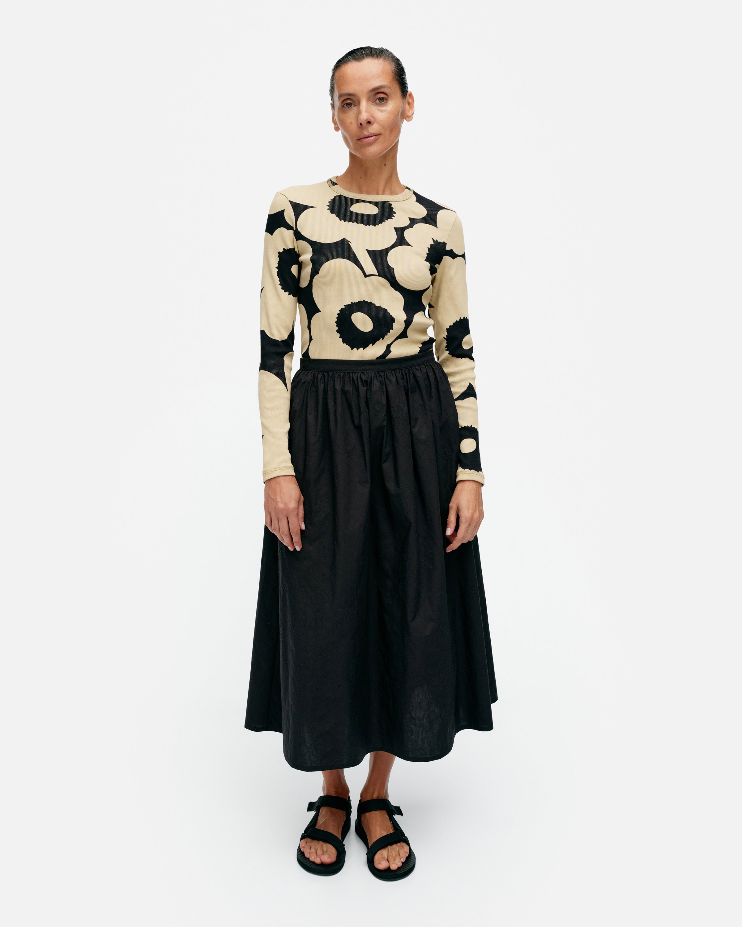 Meimi Mini Unikko Cotton Poplin Skirt 82cm