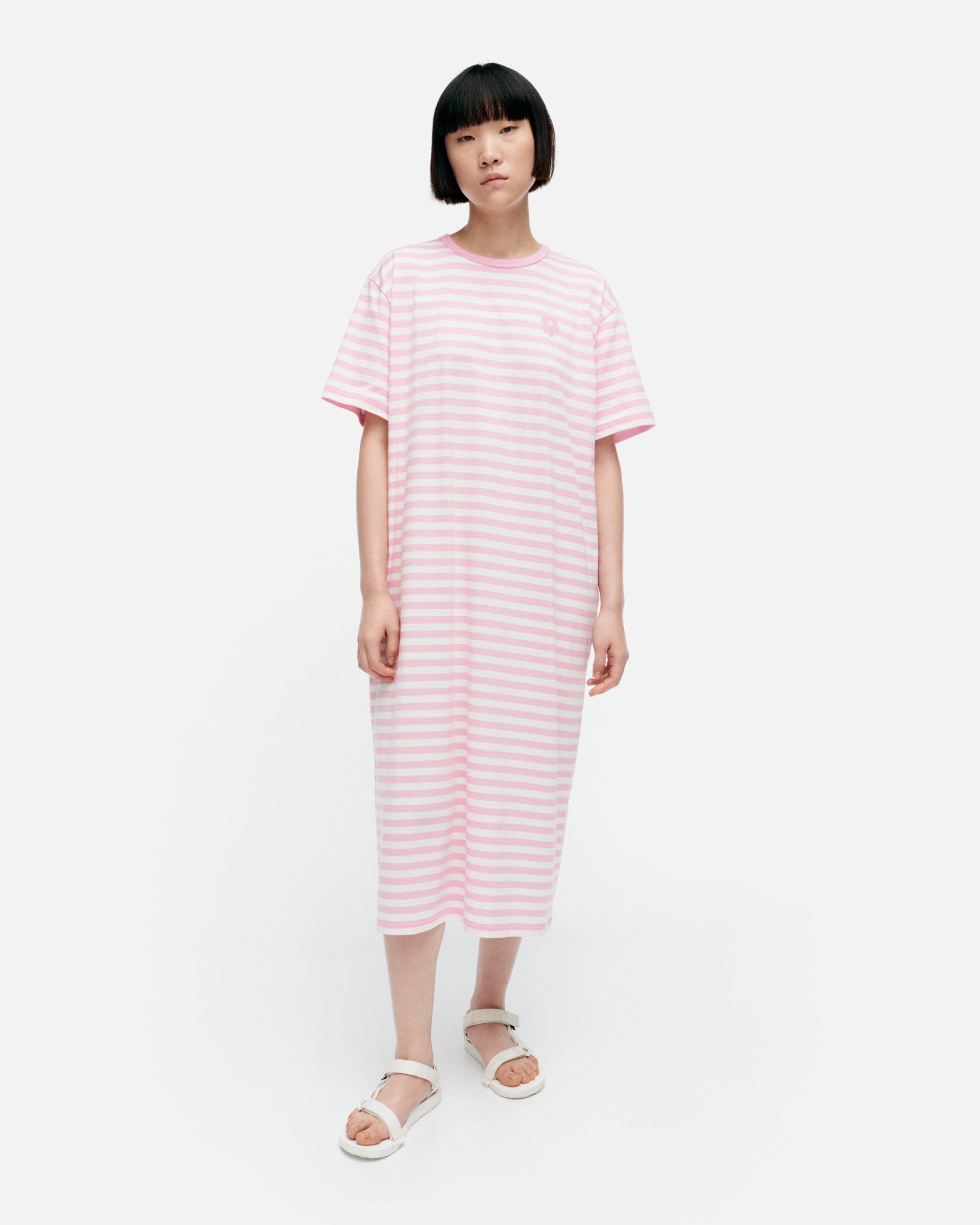 Kioski Tasaraita Oversized Jersey Dress 118cm