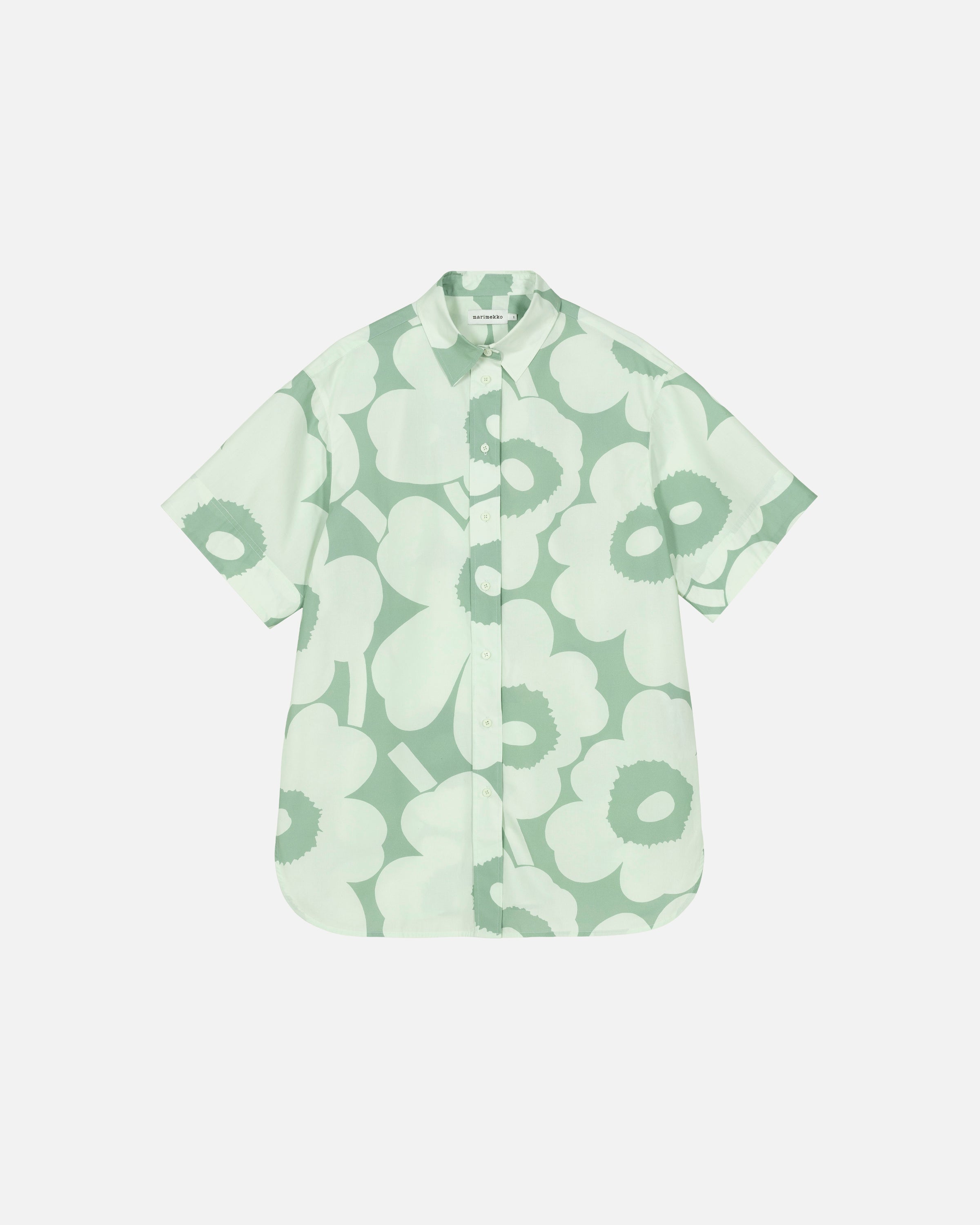 NILA SHORT SLEEVE UNIKKO COTTON POPLIN SHIRT | MARIMEKKO
