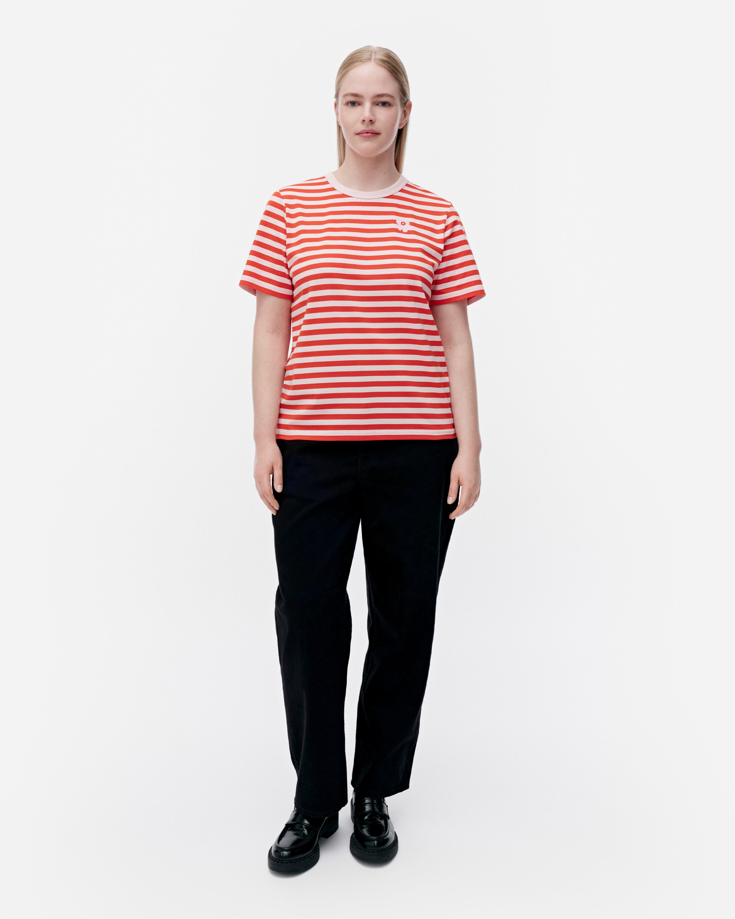 Kioski Tasaraita Unikko Short Sleeve Top 63cm