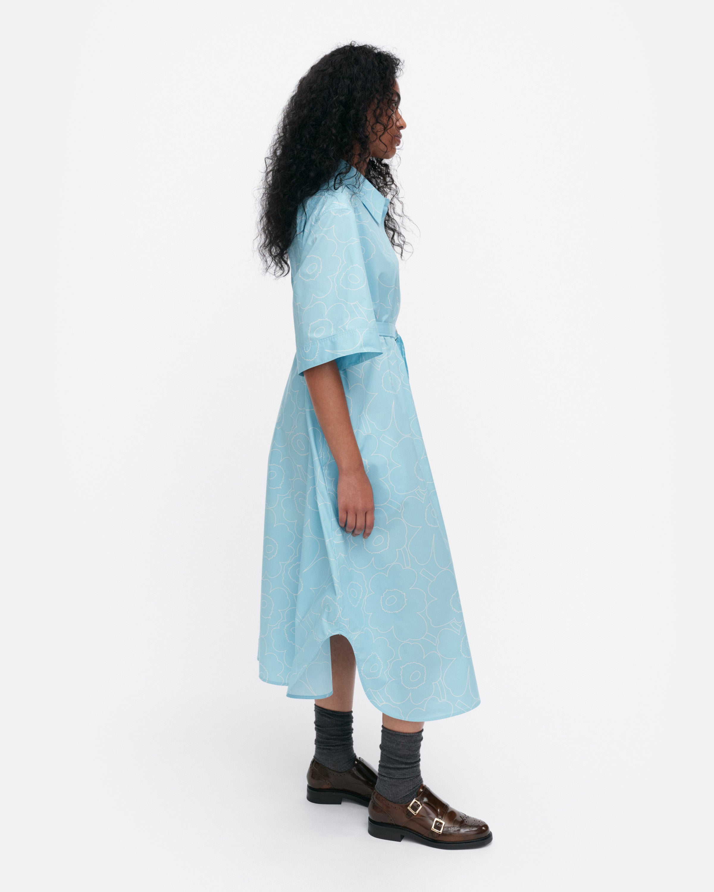 Popliini Outline Unikko Shirt Dress 120cm
