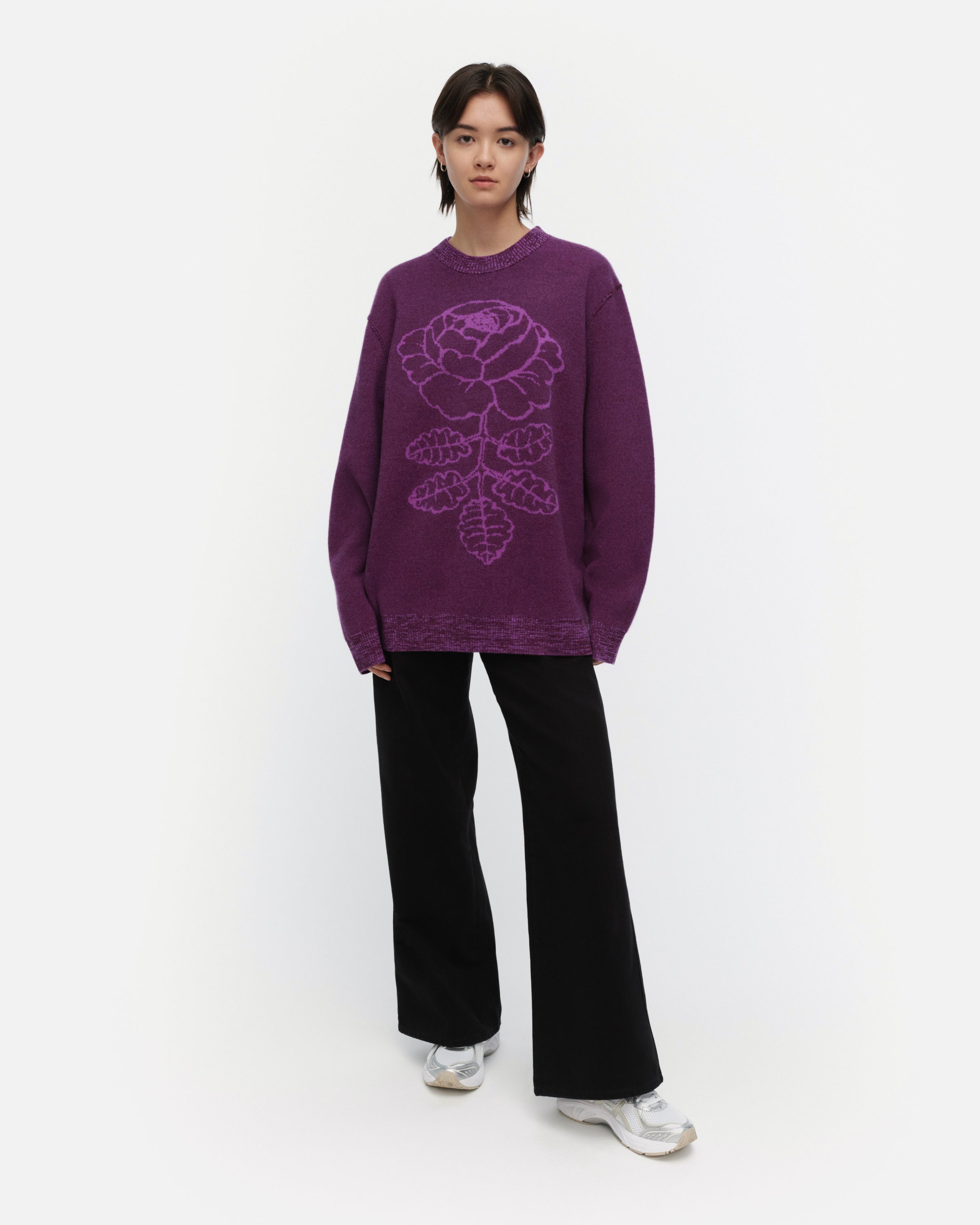 Kioski Vihkiruusu Ruusut Knitted Wool Long Sleeve Top 72cm