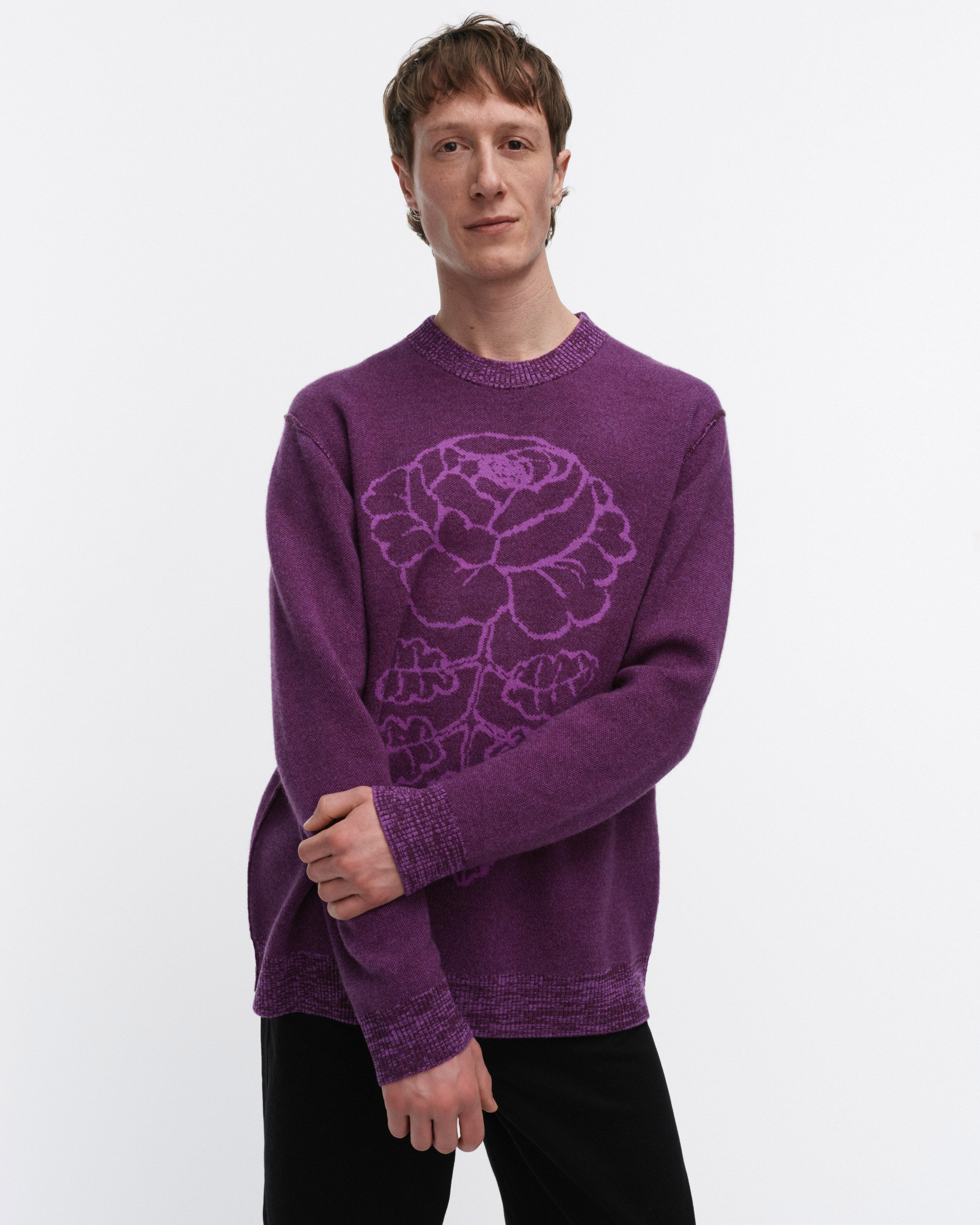 Kioski Vihkiruusu Ruusut Knitted Wool Long Sleeve Top 72cm