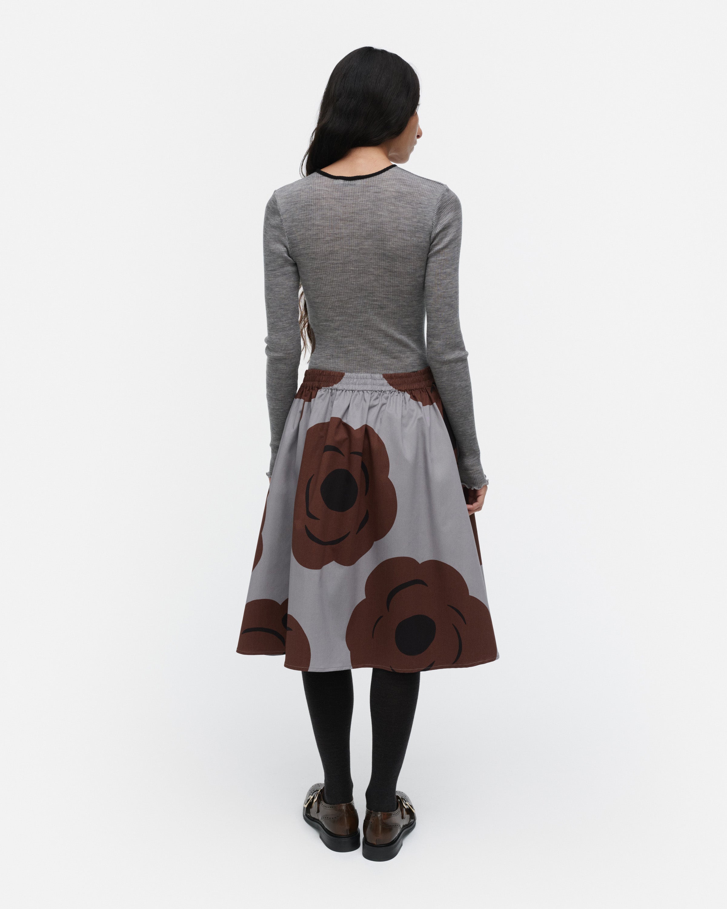 Polkka Tumma Wool Rib Slim Long Sleeve Top 64cm