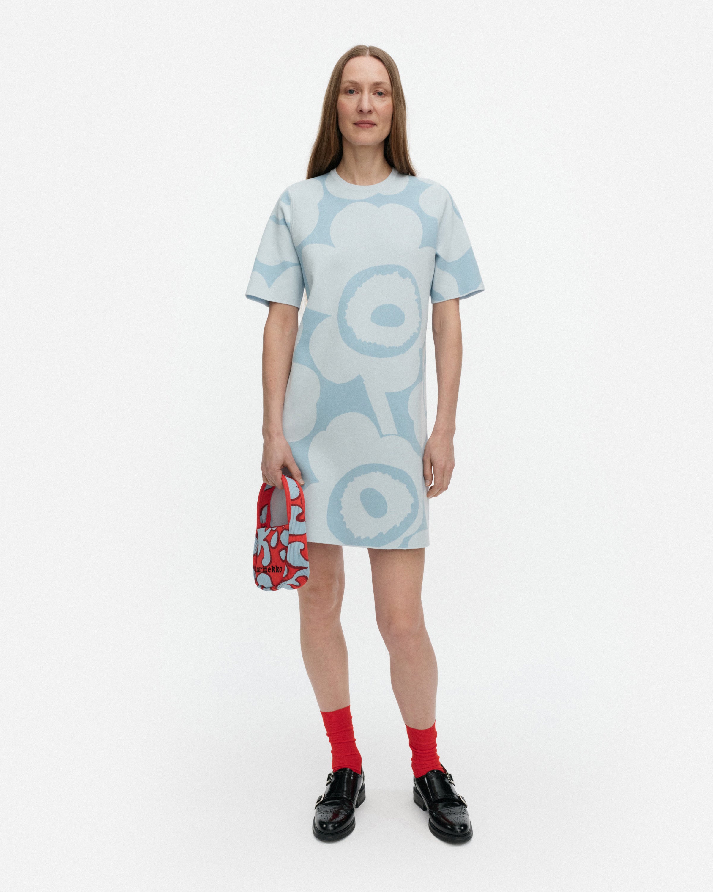Mahdollisuus Unikko Cotton Knitted Short Sleeve Dress 90cm