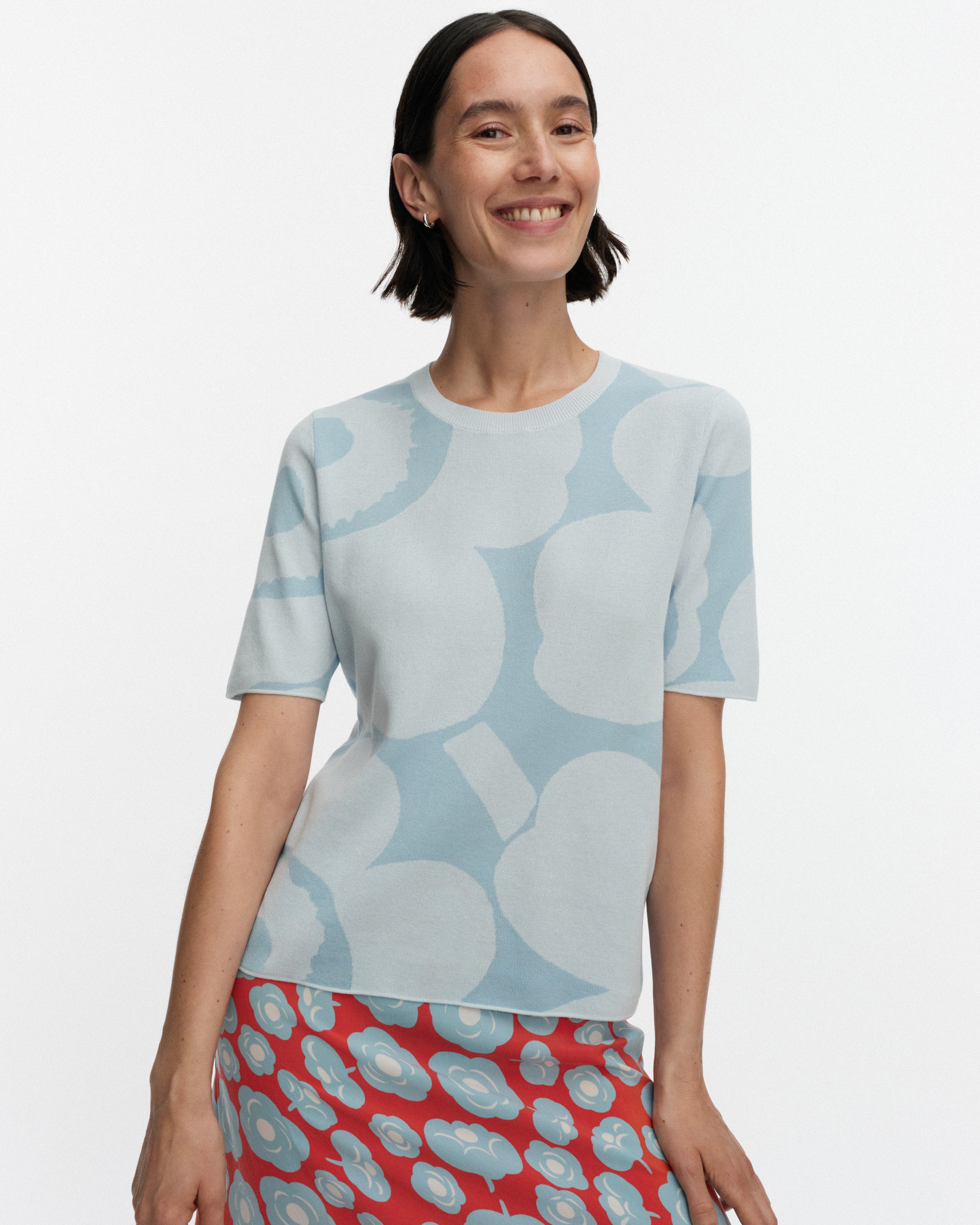 Oletus Unikko Cotton Knitted Short Sleeve Slim Top 59cm
