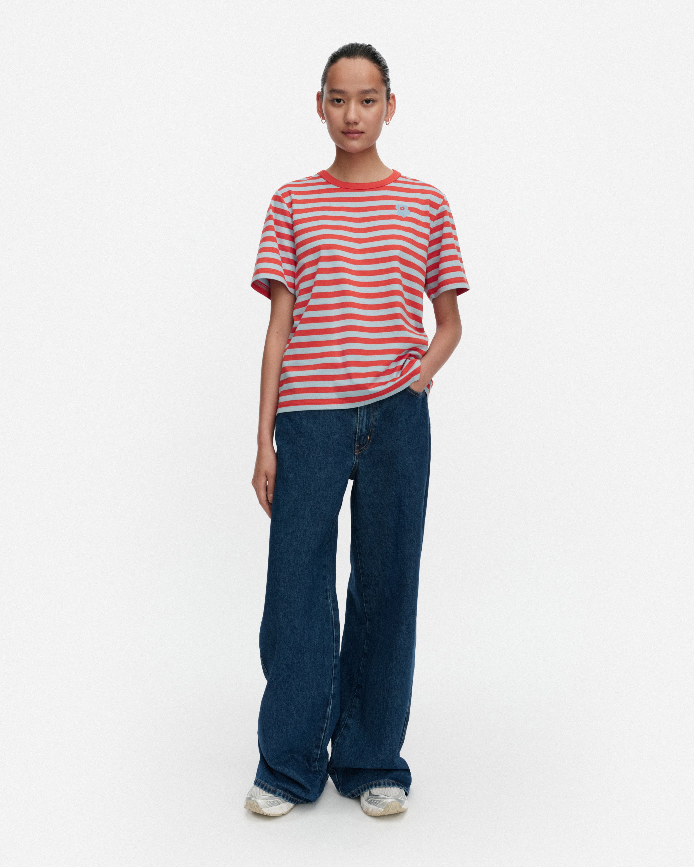 Tasaraita Unikko Kioski Short Sleeve Top 63cm