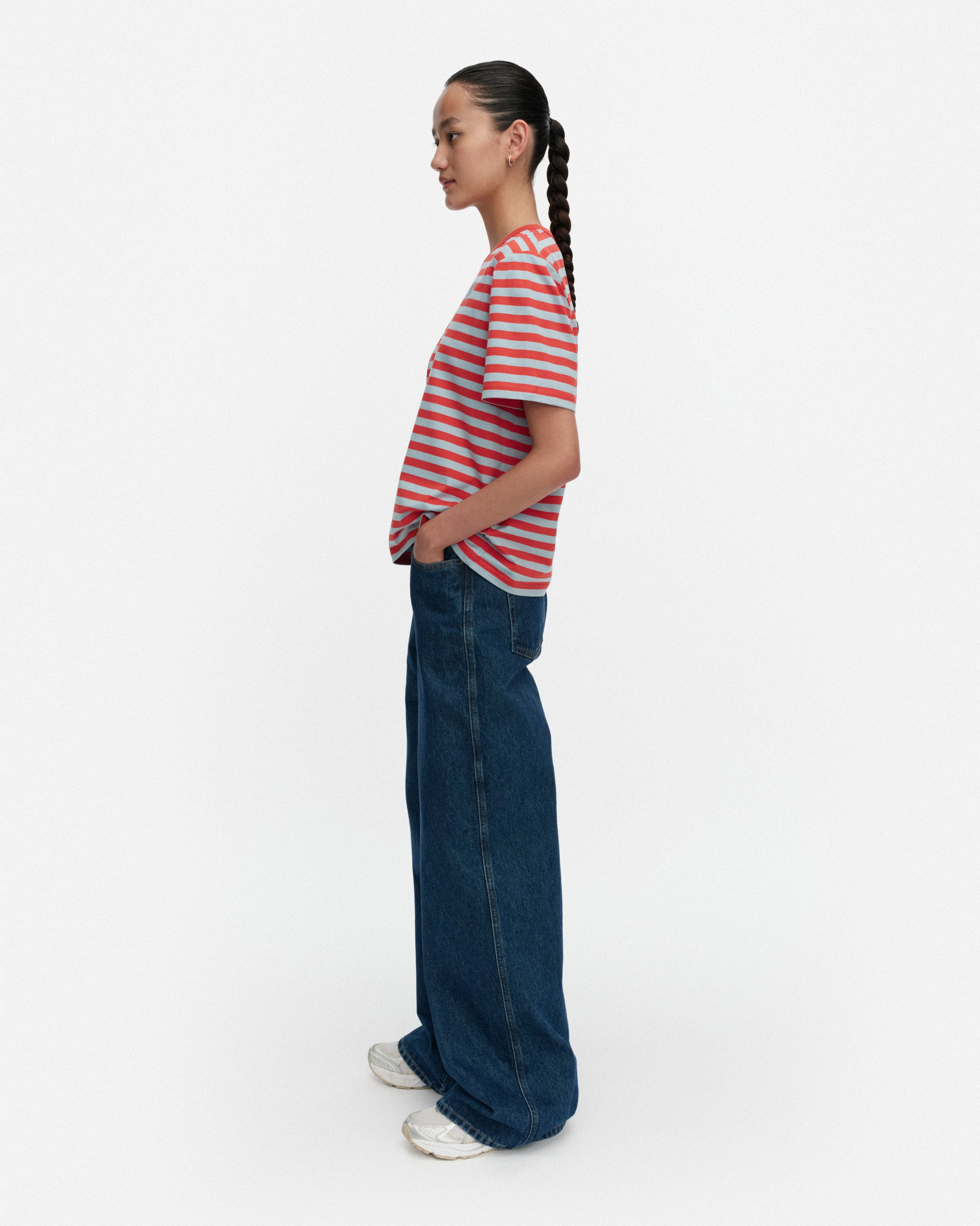 Tasaraita Unikko Kioski Short Sleeve Top 63cm