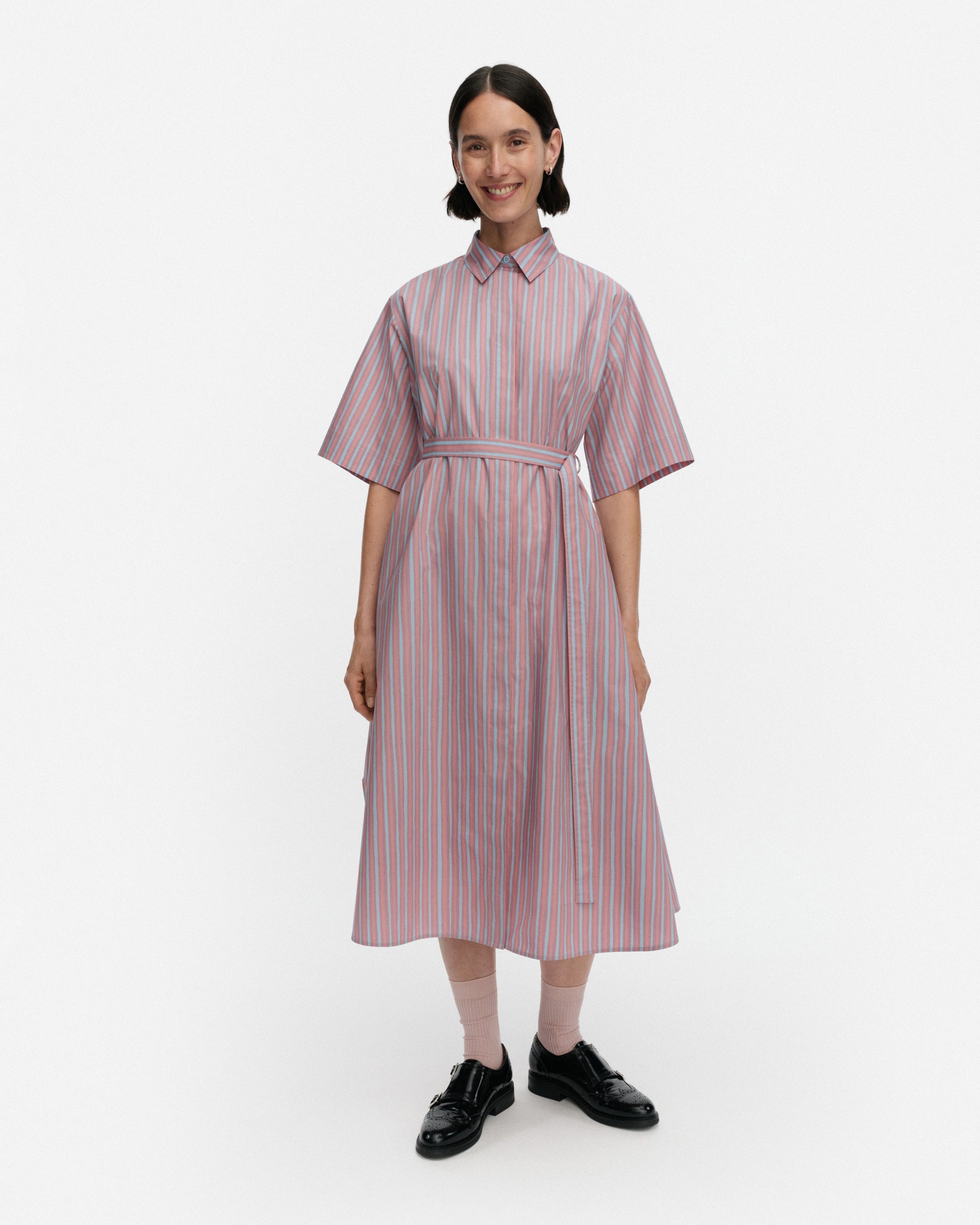 Paperi Piccolo Cotton Poplin Short Sleeve Shirt Dress 120cm