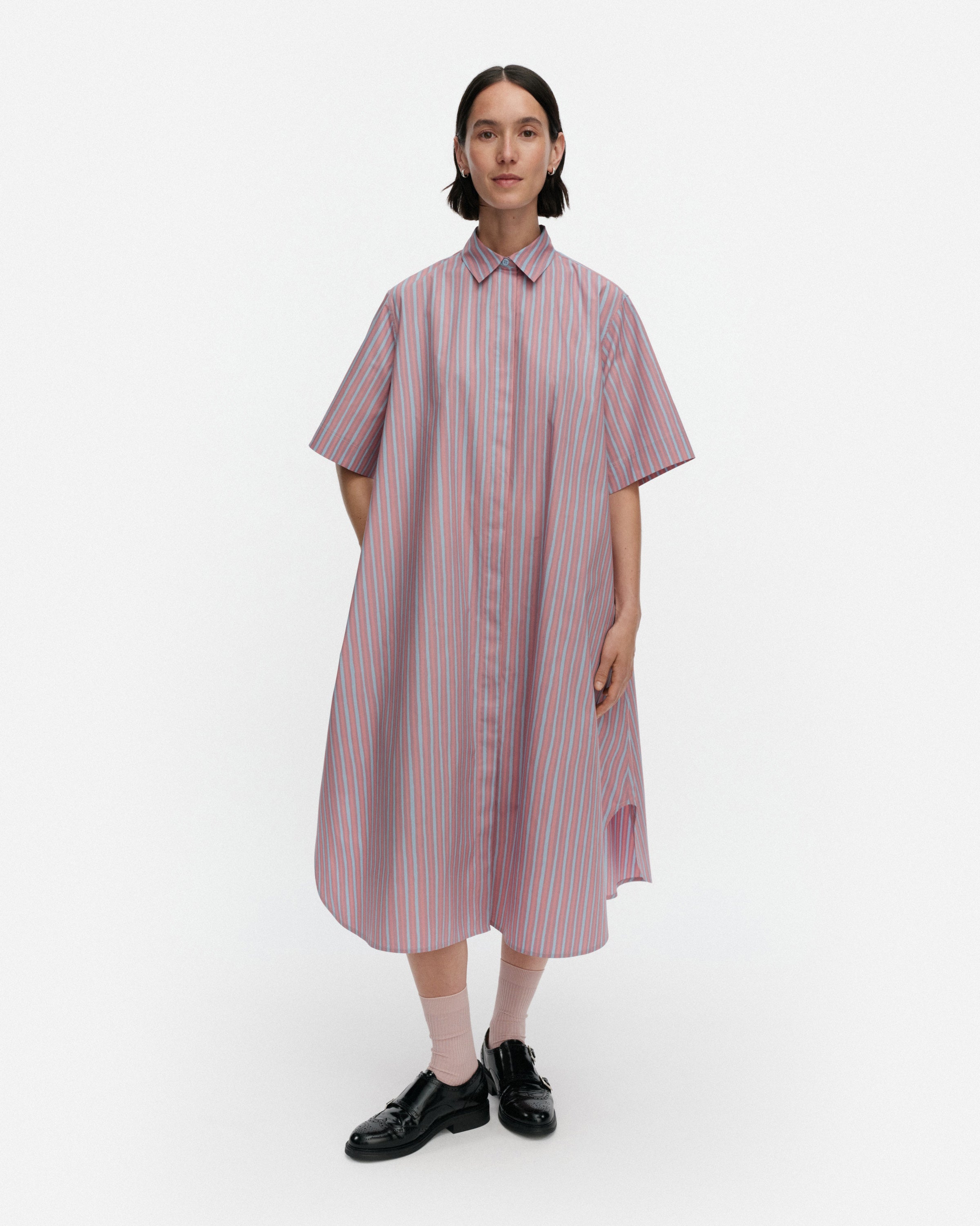 Paperi Piccolo Cotton Poplin Short Sleeve Shirt Dress 120cm