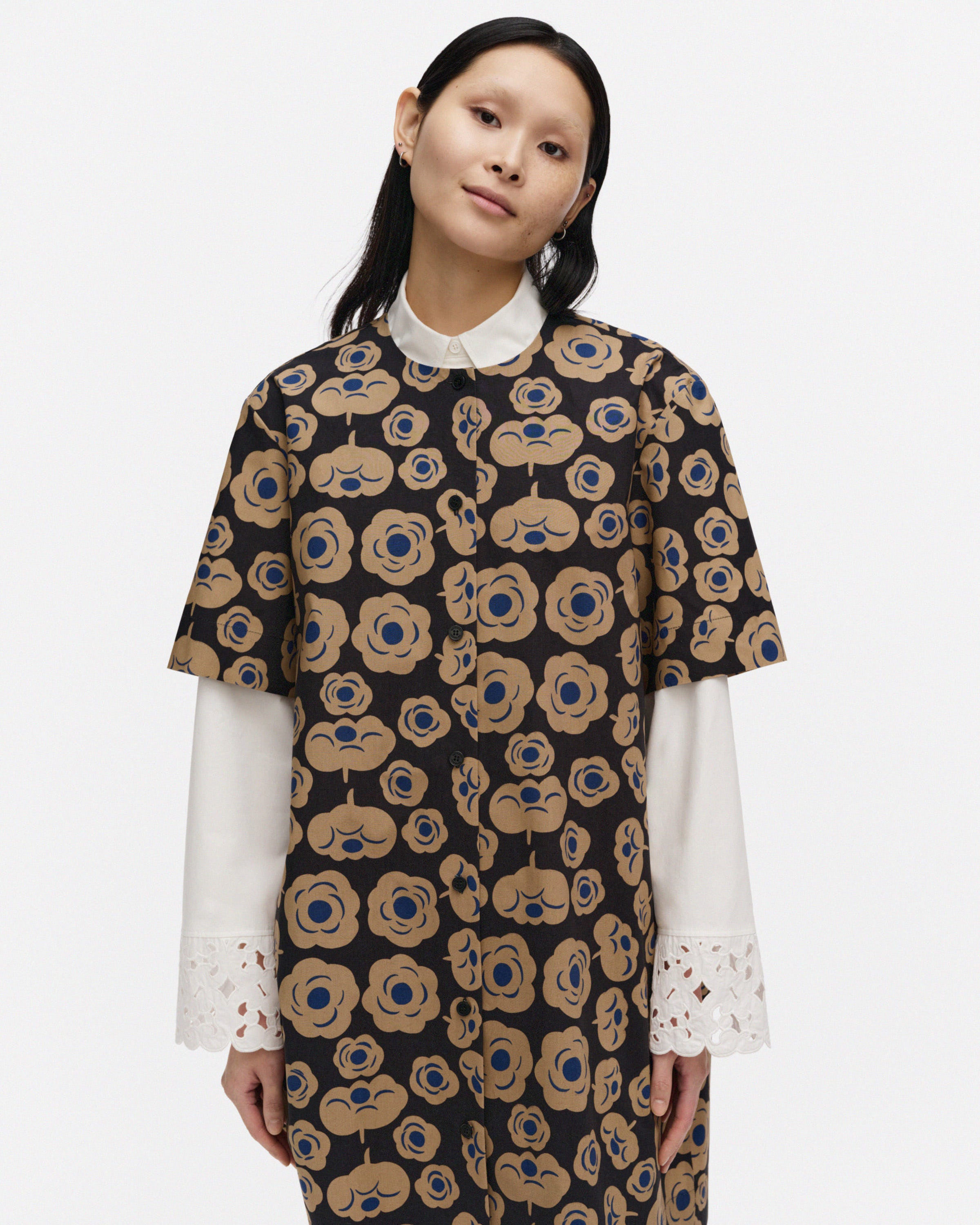 Taitavuus Tumma Round Neck A-Line Shirt Dress 92cm