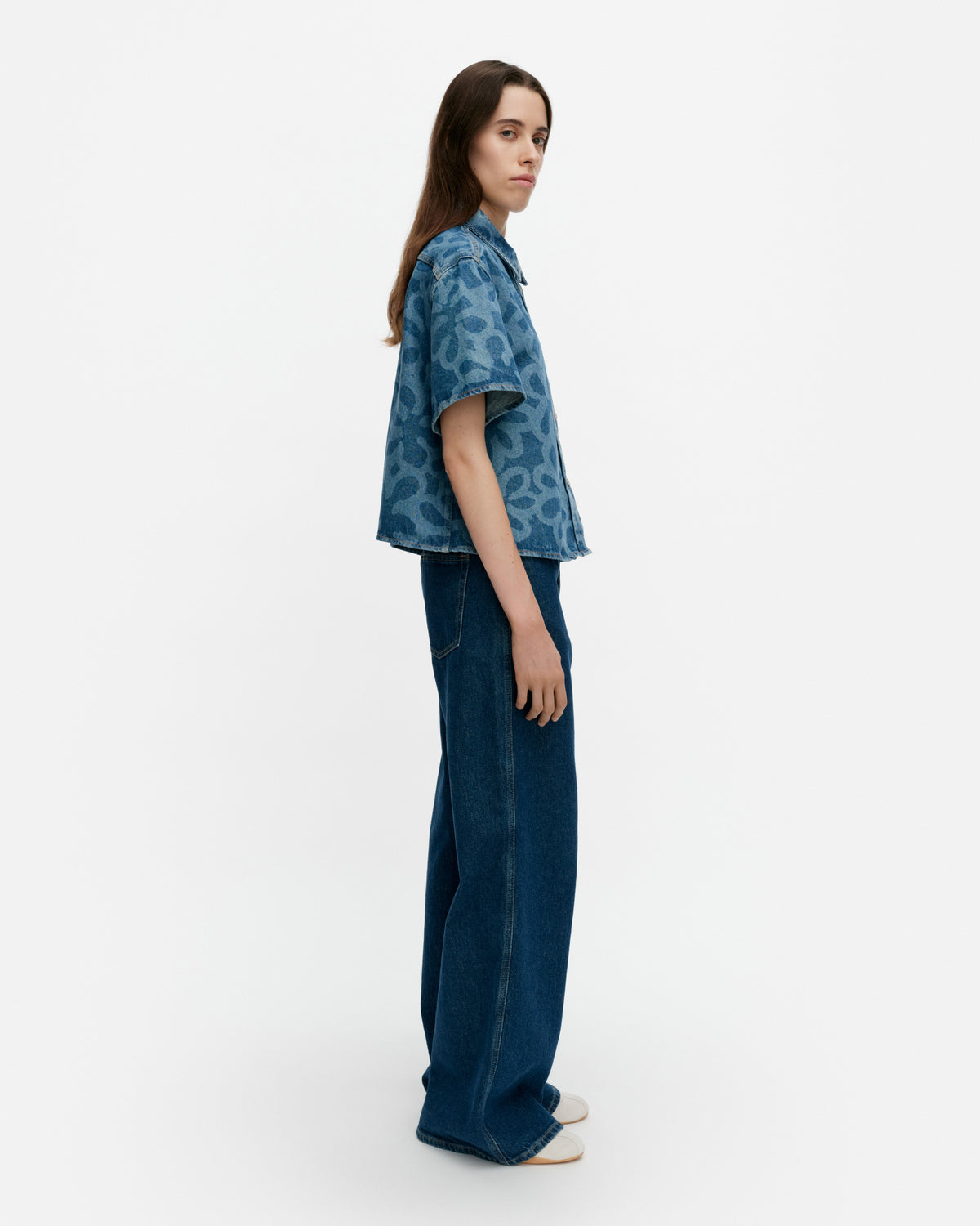 MARIDENIM KUVATA KUKKA SHORT SLEEVE SHIRT MARIMEKKO maridenim-kuvata-kukka-short-sleeve-shirt-marimekko