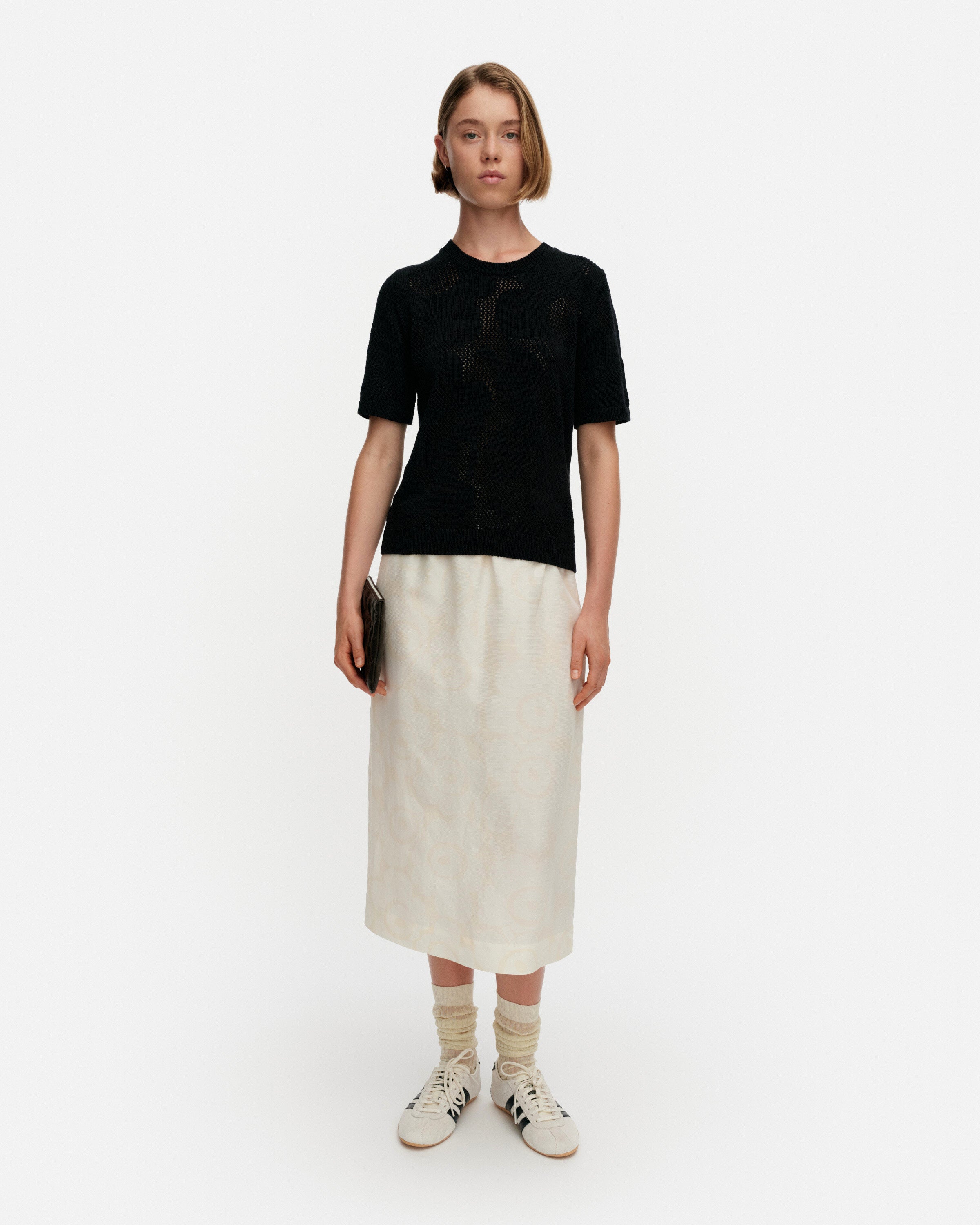 Vilkkuu Unikko Short Sleeve Pointelle Knit Top 55cm