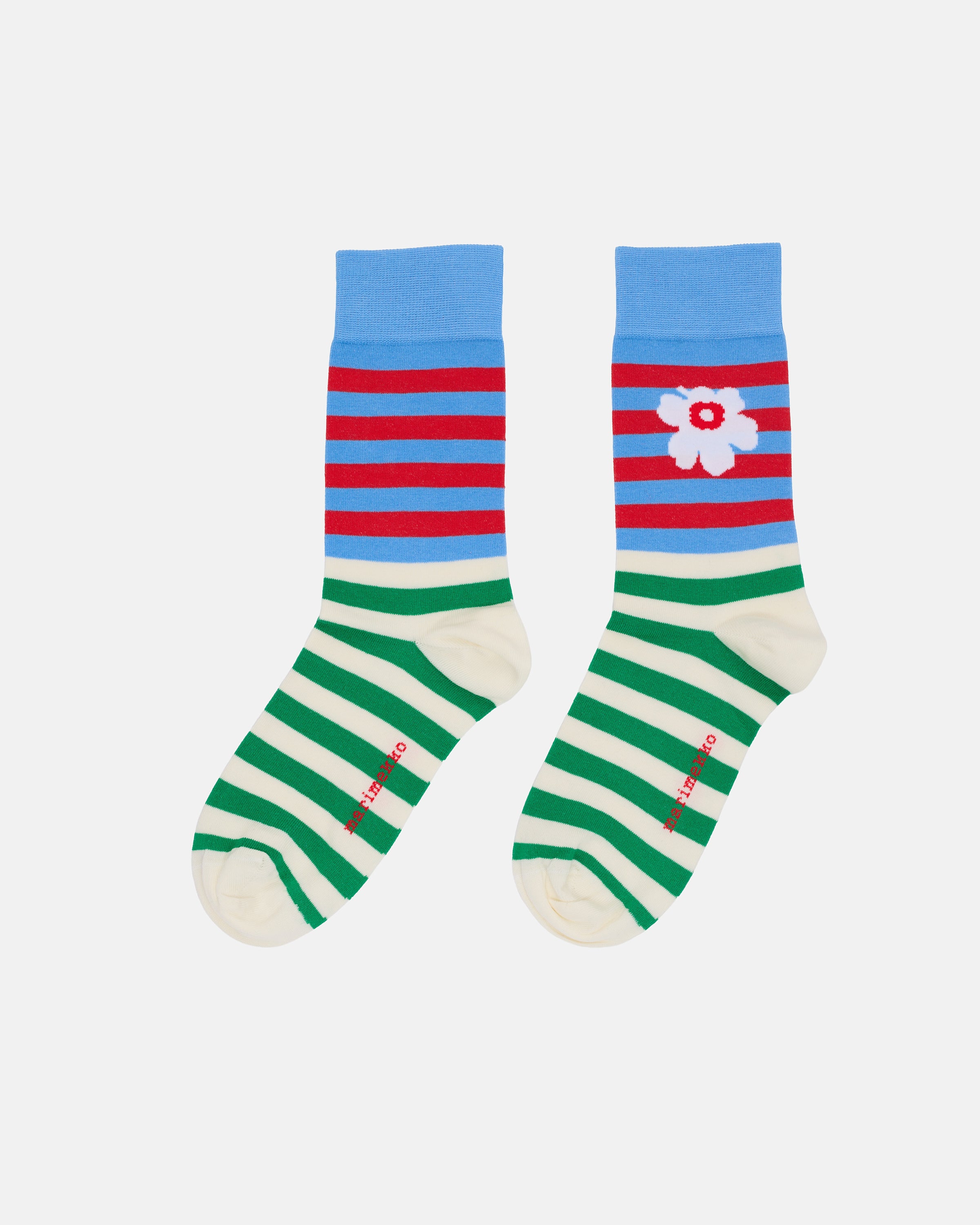Kasvaa Tasaraita Unikko Two Socks