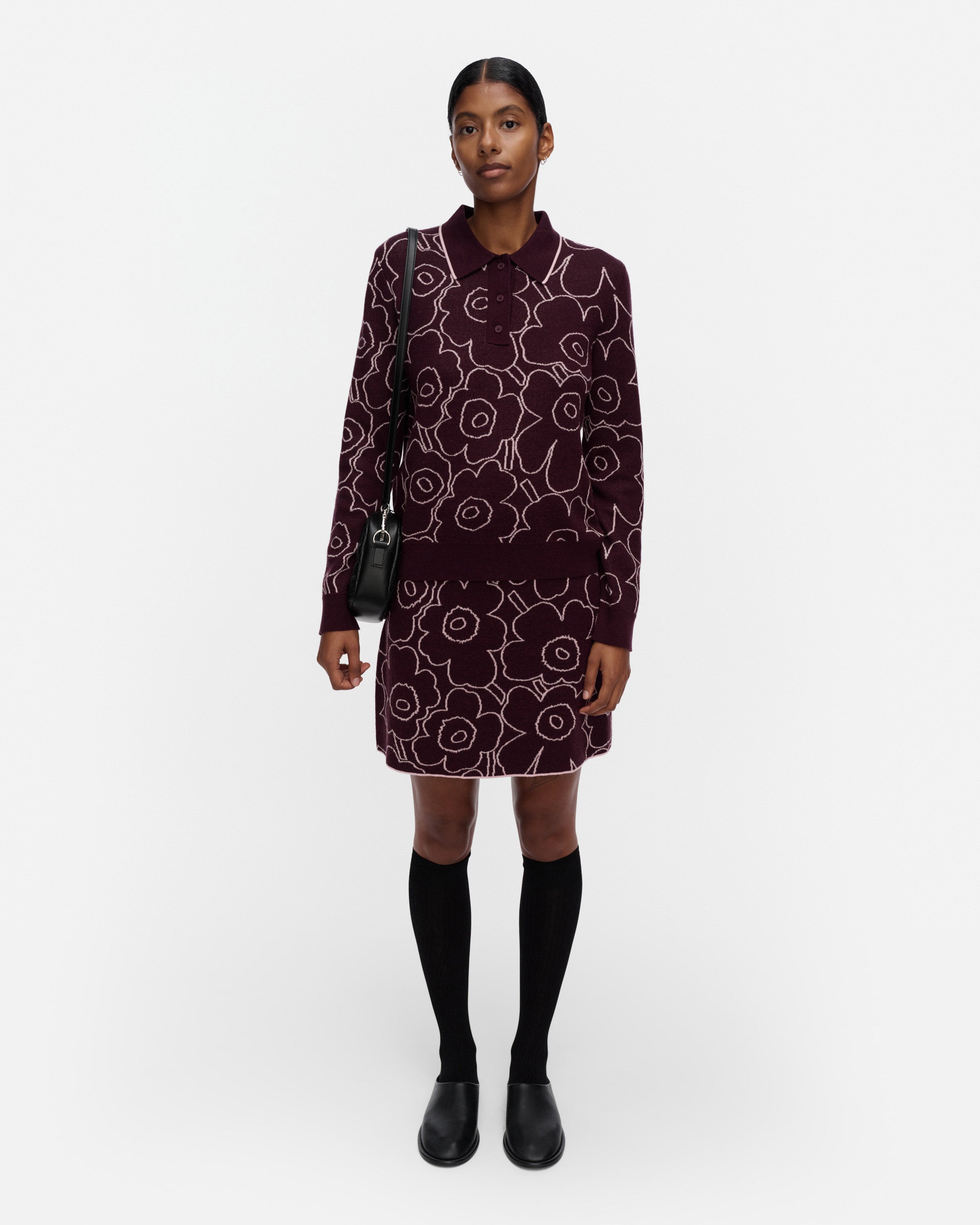 Toistuva Outline Unikko Knitted Mini Skirt 44cm