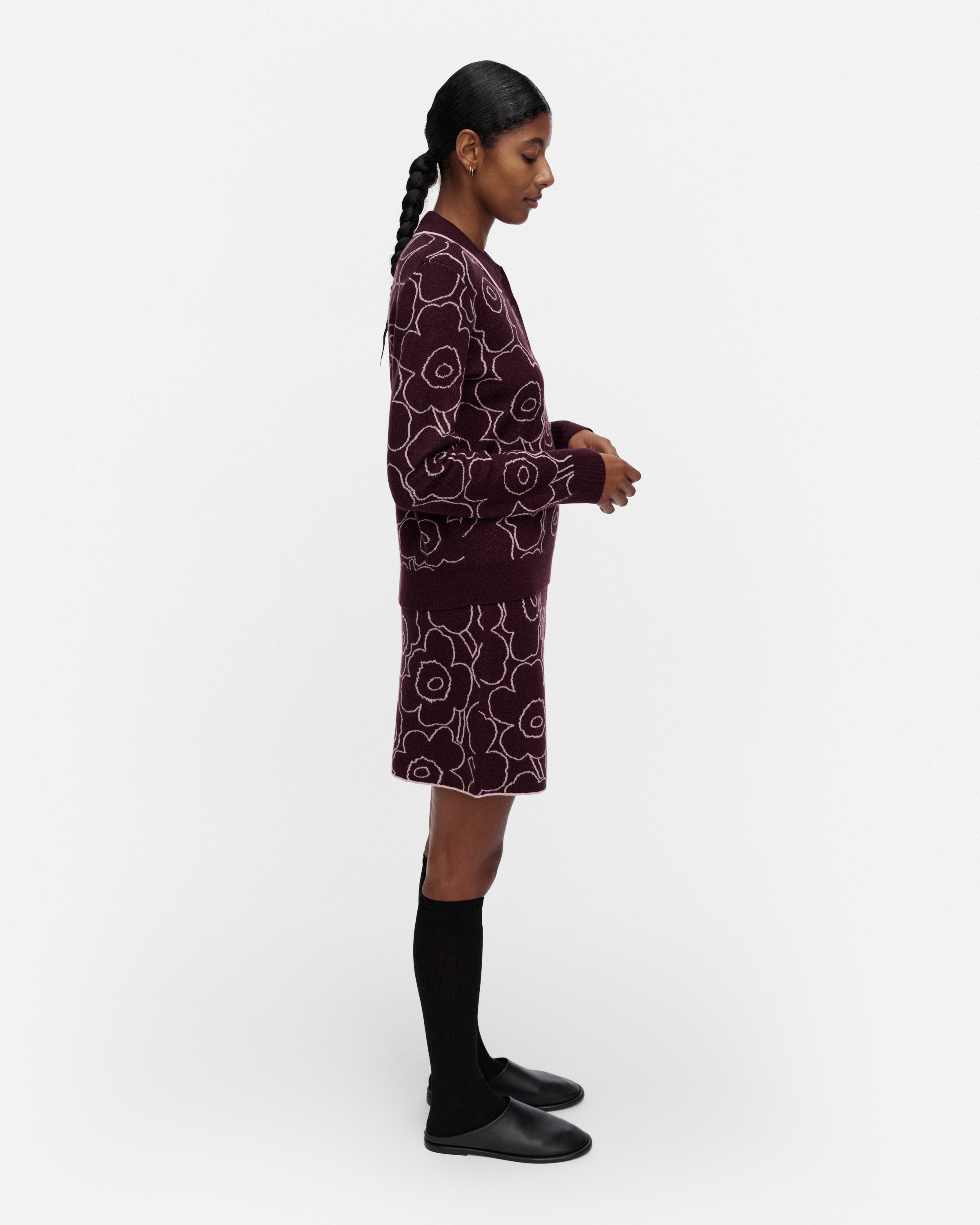 Toistuva Outline Unikko Knitted Mini Skirt 44cm