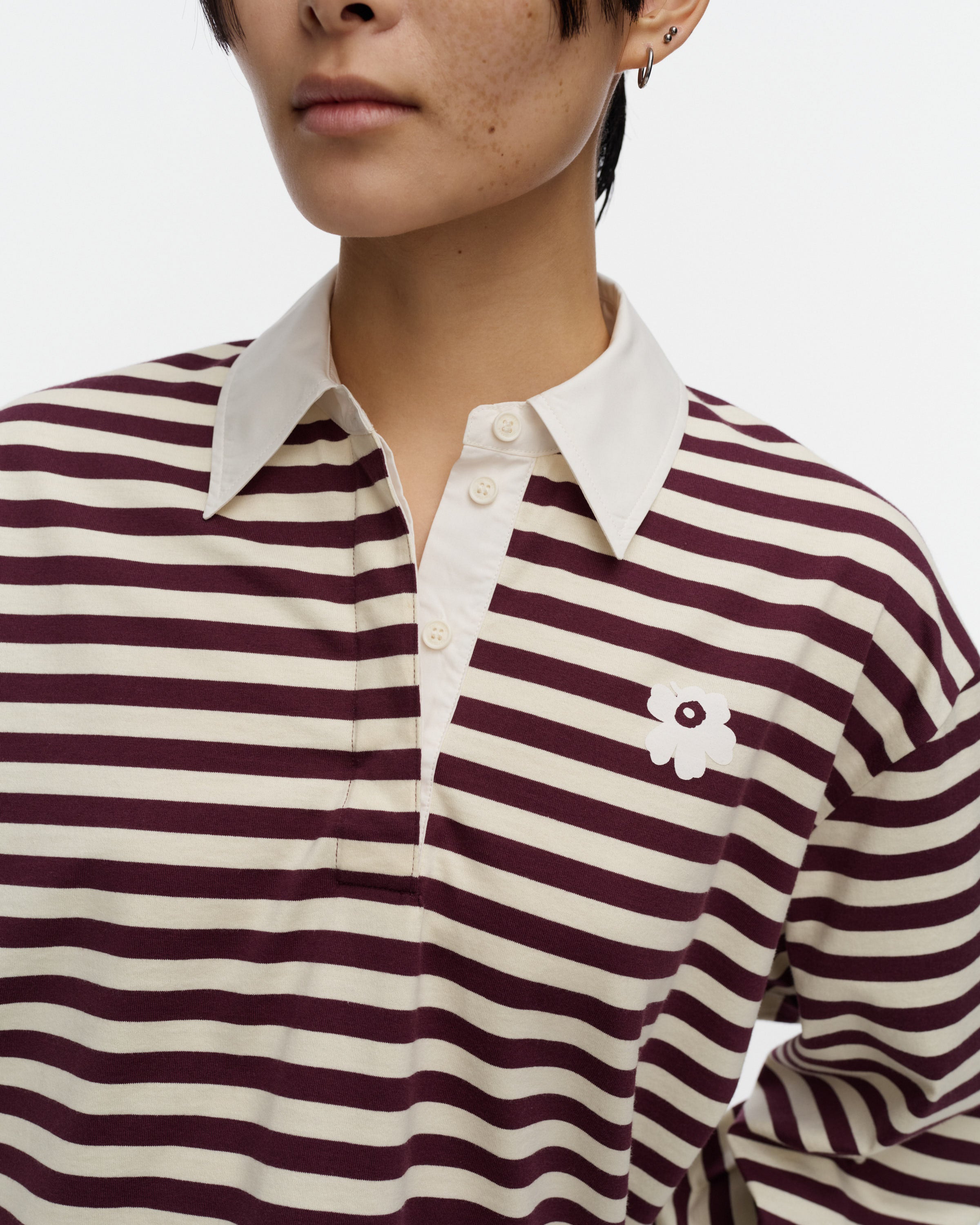Kioski Kipina Tasaraita Unikko Polo Long Sleeve Tee 55cm