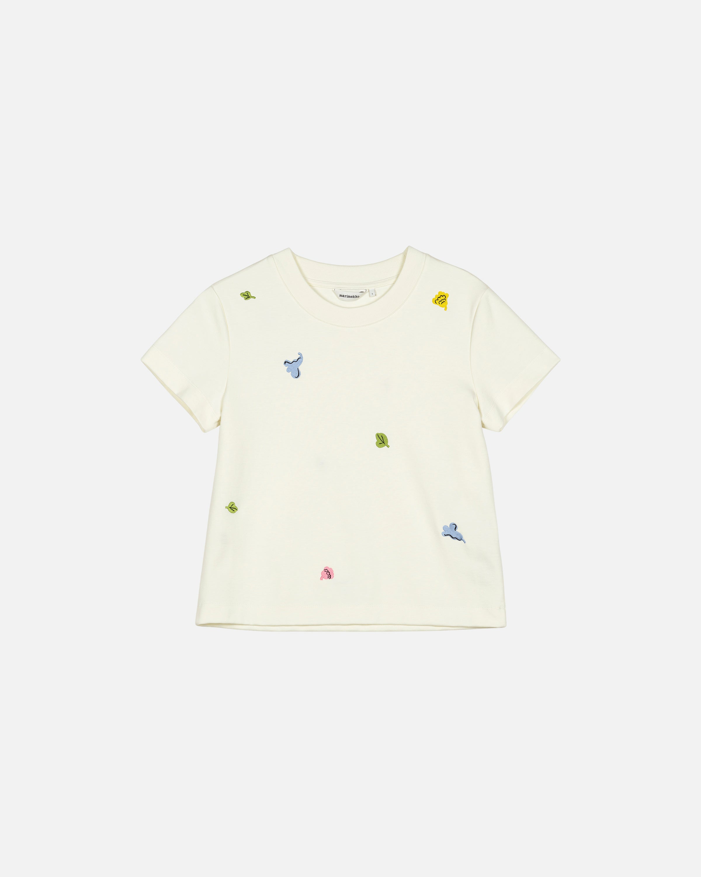 Sekamelska Kukasta Kukkaan Embroidered Short Sleeve Top 56cm