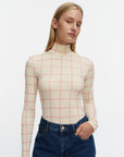 Solmia Iso Ruutu Turtleneck Long Sleeve Top 57cm