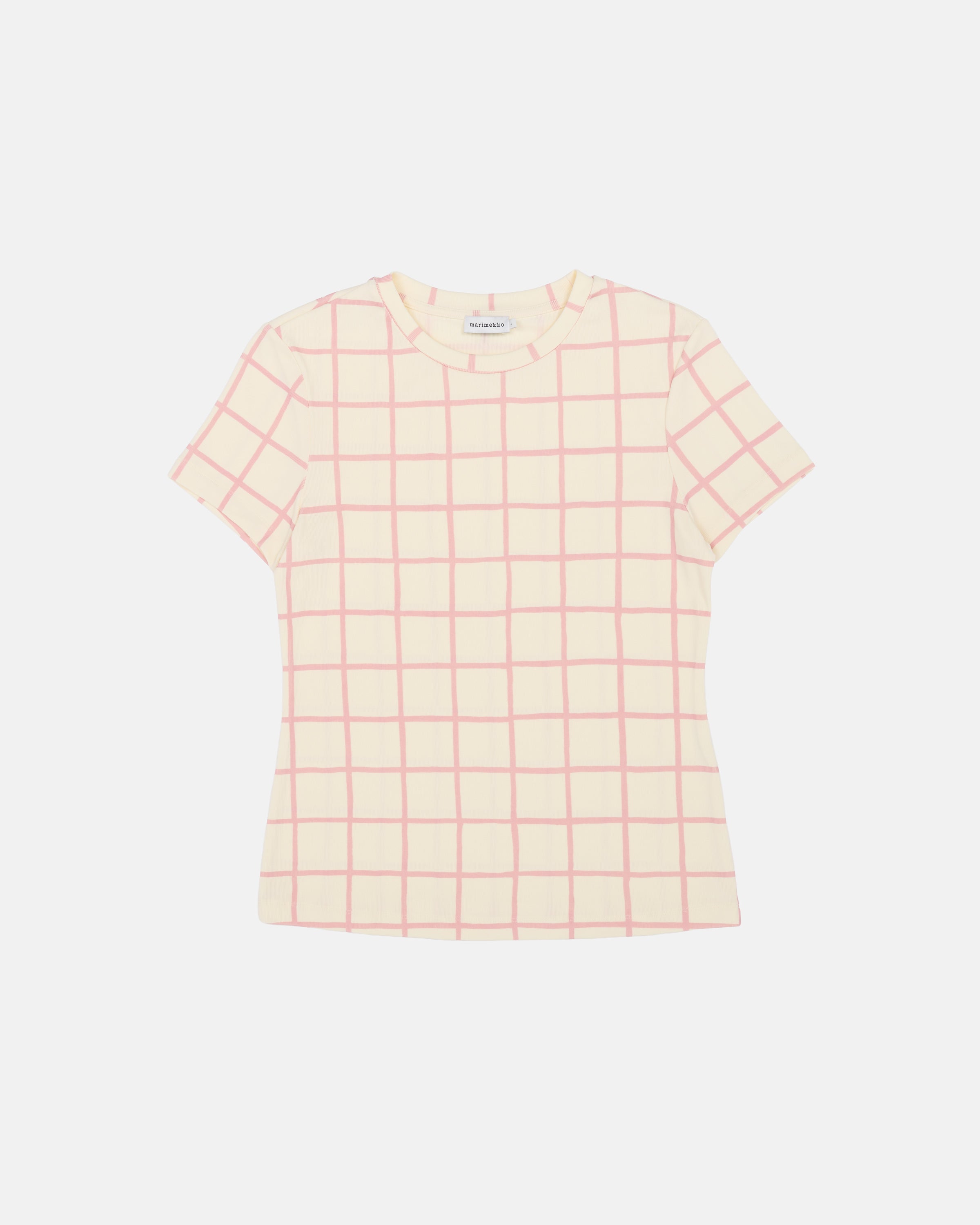 Suunta Iso Ruutu Rib Slim Short Sleeve Top 57cm