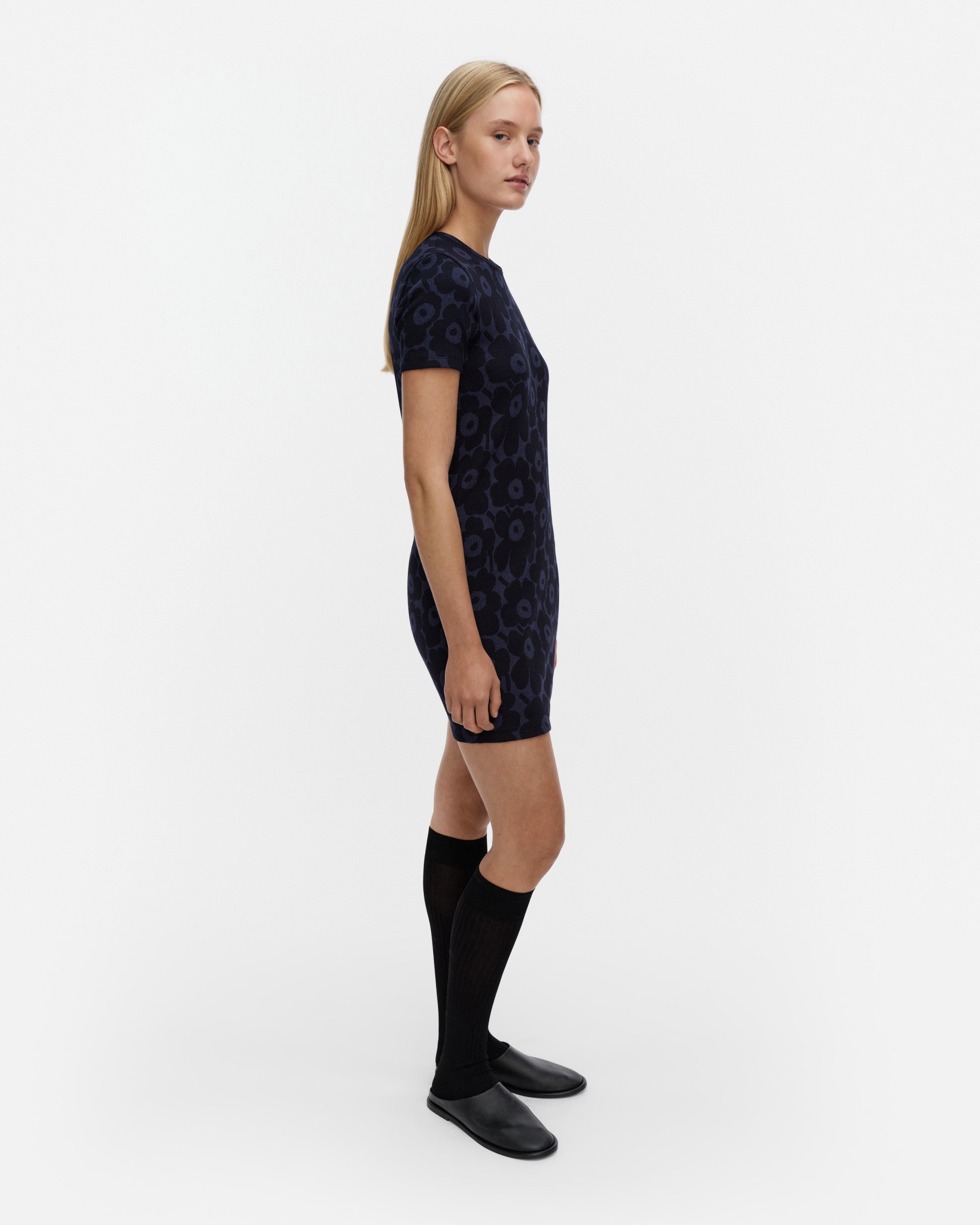 Vaihteleva Unikko Rib Slim Dress 88cm