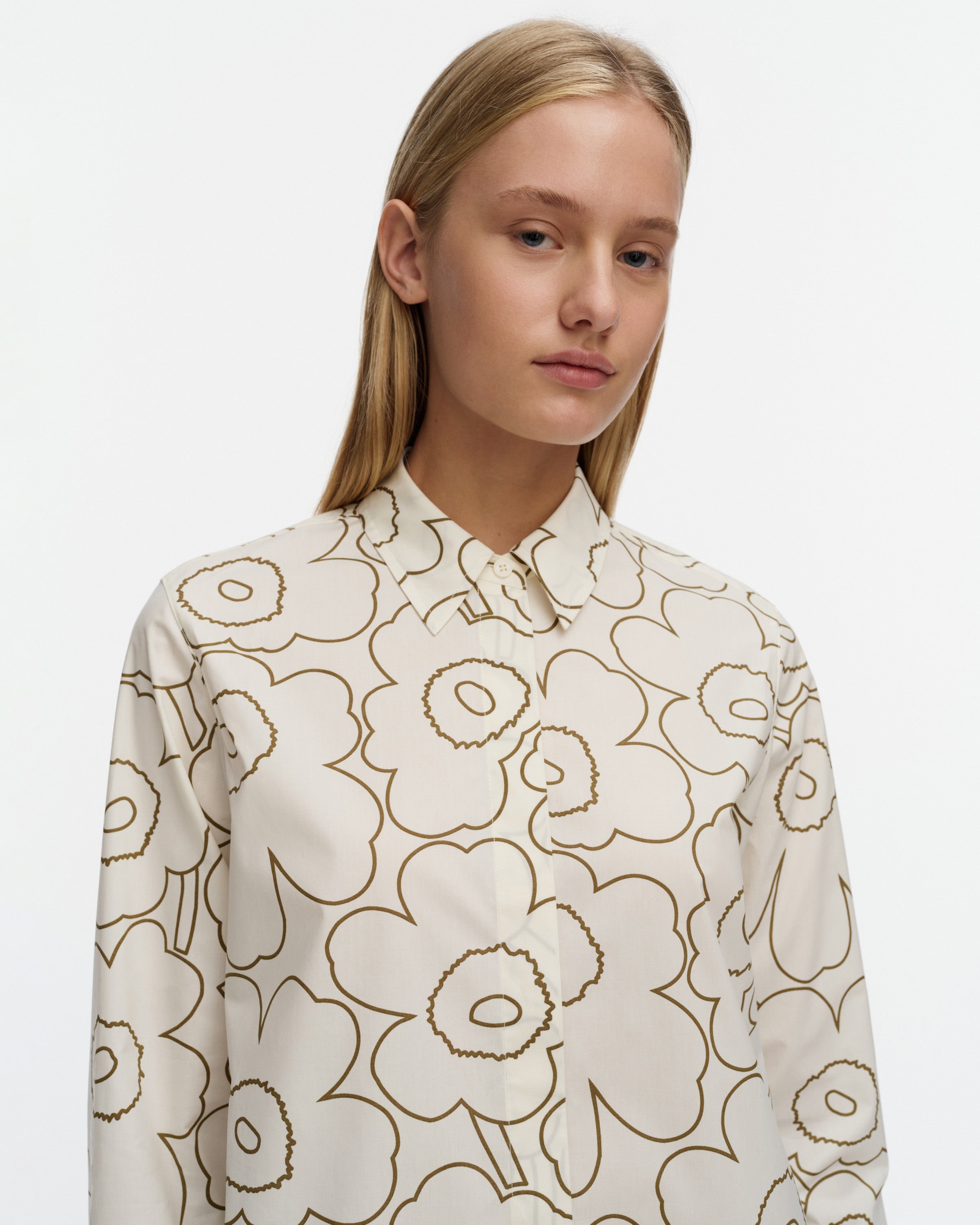 Tilla Outline Unikko Cotton Poplin Shirt Shirt 72cm