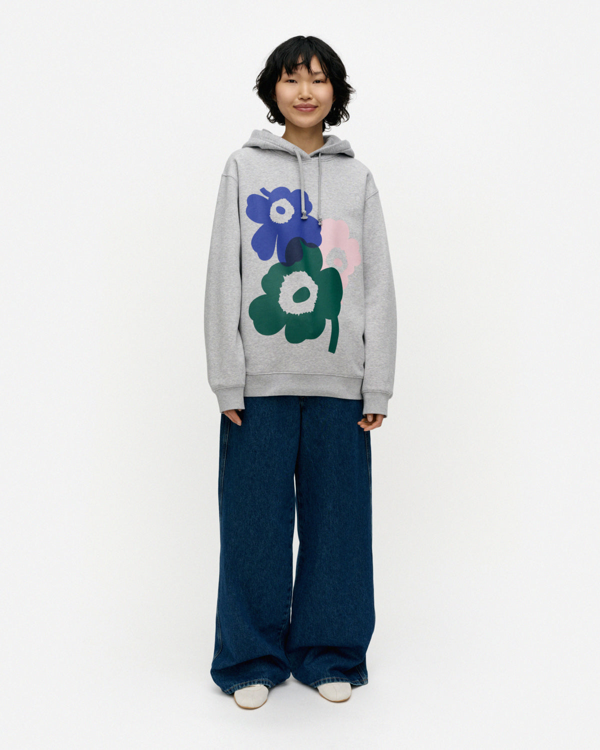 Kioski Teesi Unikko Placement Hoodie Long Sleeve Top 71cm