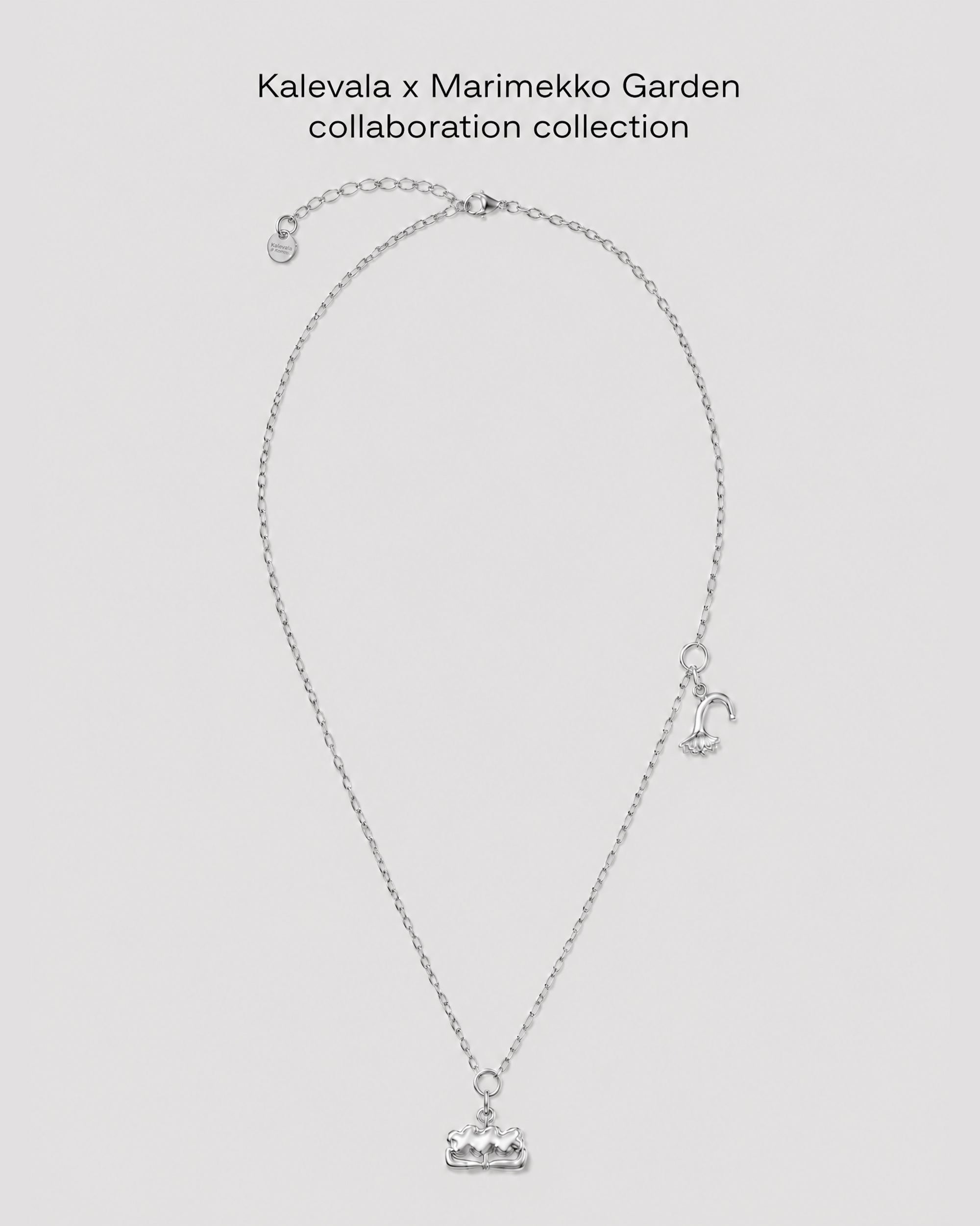 Kalevala x Marimekko Garden Pendant necklace 60cm with Rantakukka and Paahde charm