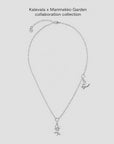 Kalevala x Marimekko Garden Pendant necklace 60cm with Kukasta Kukkan and Almanakka charm