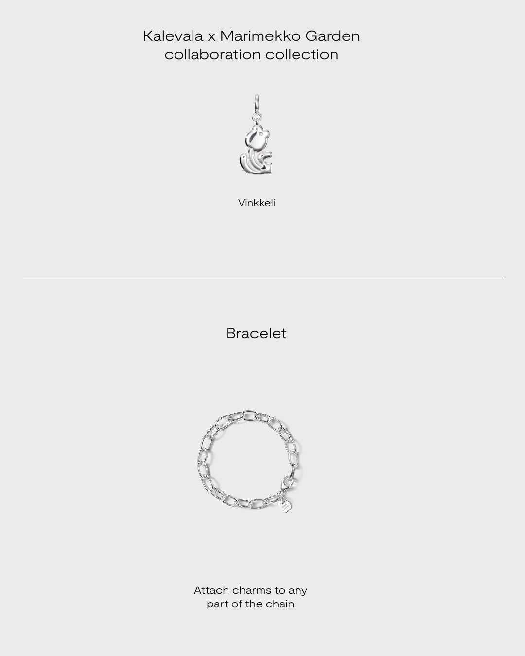 Kalevala x Marimekko Garden Bracelet 19cm with Vinkkeli charm
