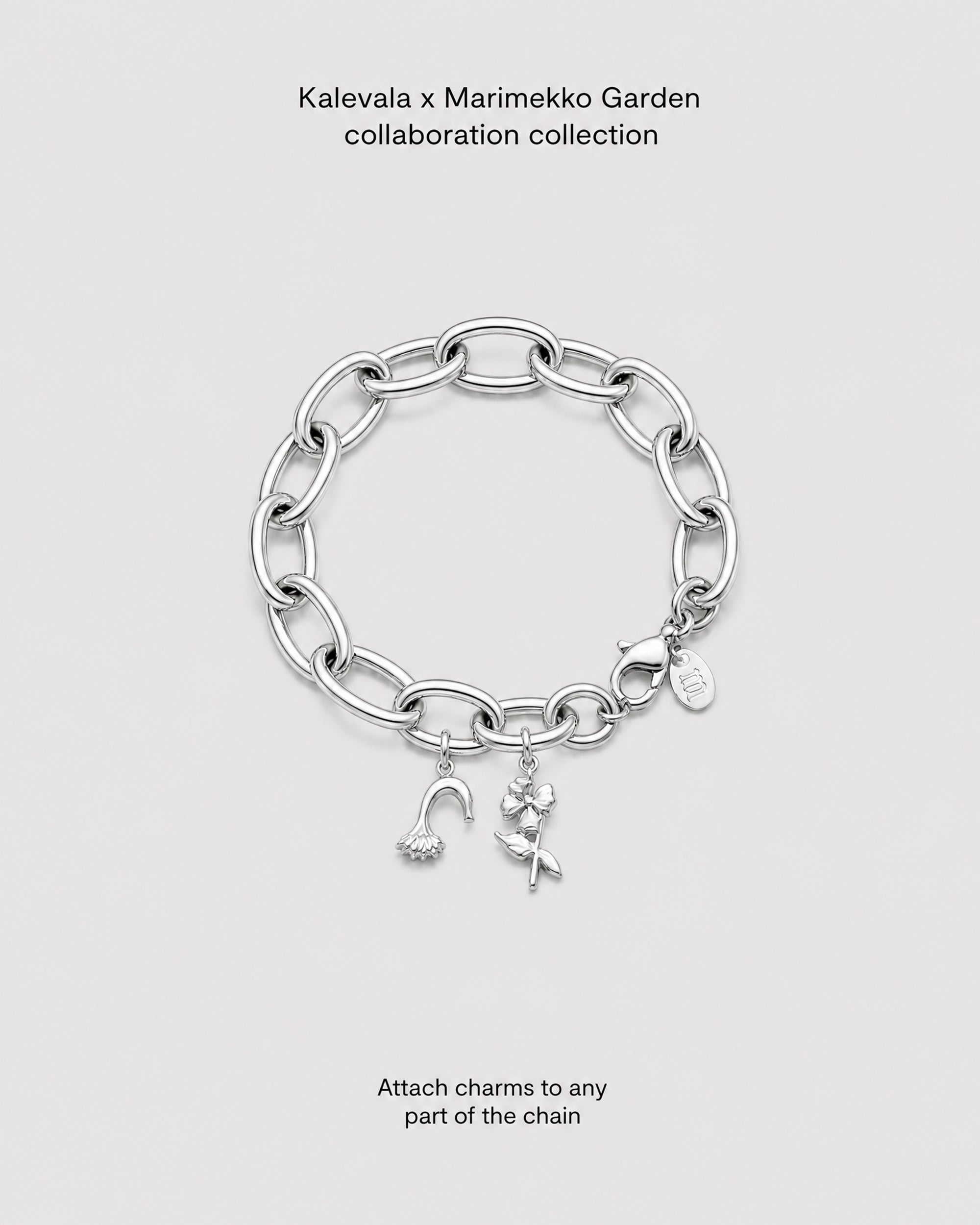 Kalevala x Marimekko Garden Bracelet 19cm with Paahde and Almanakka charm