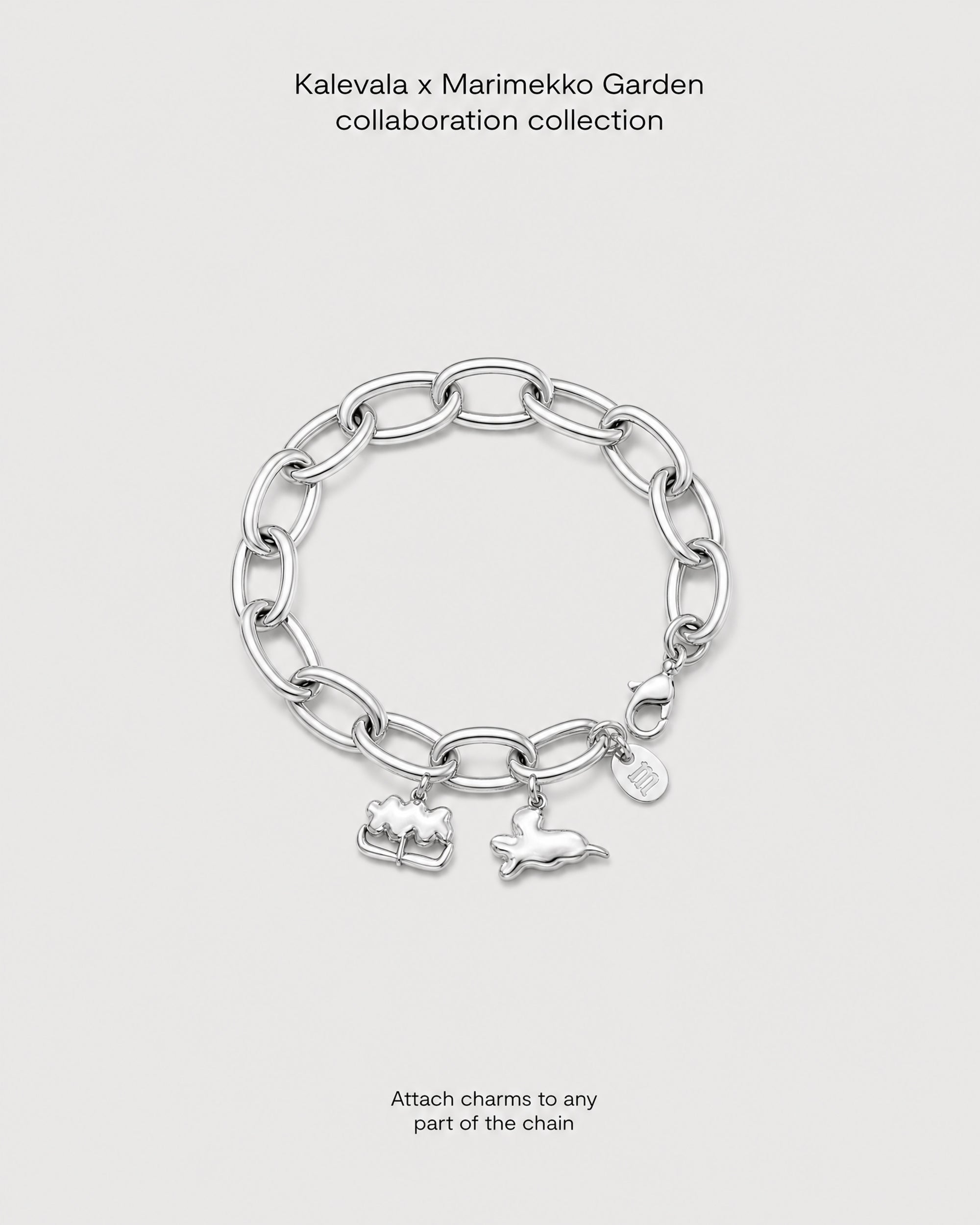Kalevala x Marimekko Garden Bracelet 19cm with Kukasta kukkaan and Rantakukka charm
